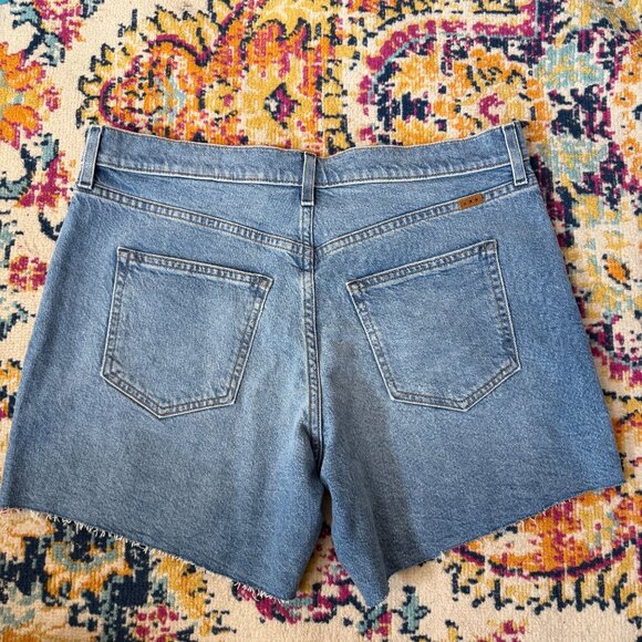 AYR The Day Off Denim Jean Shorts Mom's Pool Womens Size 31 Frayed Hem Stretch - Picture 9 of 10